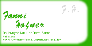 fanni hofner business card